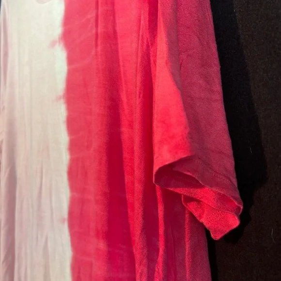 LANE BRYANT UEC Women’s Size 18/20 two-tone pink tie-dye short sleeve shirt top - Picture 4 of 6